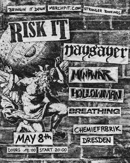 Flyer RISK IT!, NAYSAYER, MINDWAR, HOLLOWMAN, BREATHING